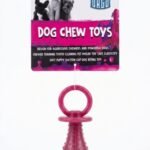 Orgo Durable Pacifier Shaped Dog Chew Toy Burgundy