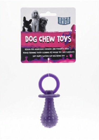 Orgo Durable Pacifier Shaped Dog Chew Toy Purple