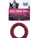 Orgo Durable Ring Dog Chew Toy for Dental Cleaning Burgundy
