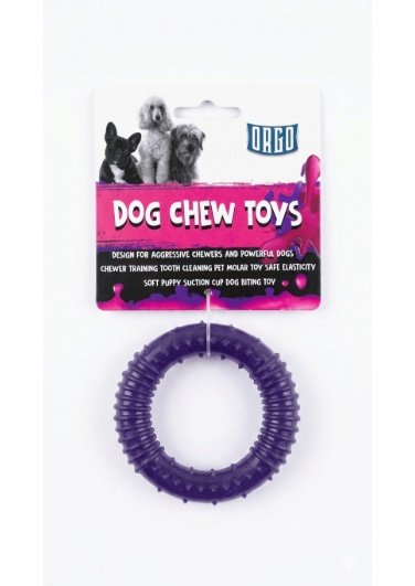 Orgo Durable Ring Dog Chew Toy for Dental Cleaning Purple