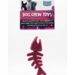 Orgo Fish Bone Rubber Chew Toy Burgundy