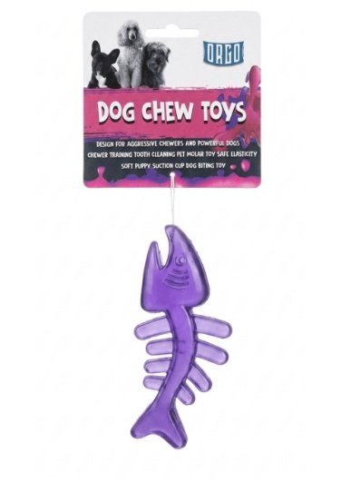Orgo Fish Bone Rubber Chew Toy Purple