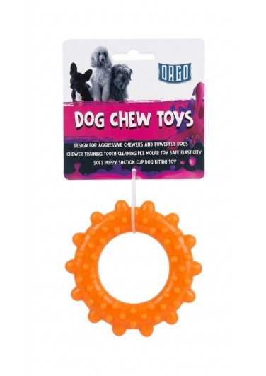 Orgo Spiky Ring Dog Chew Toy for Dental Care Orange