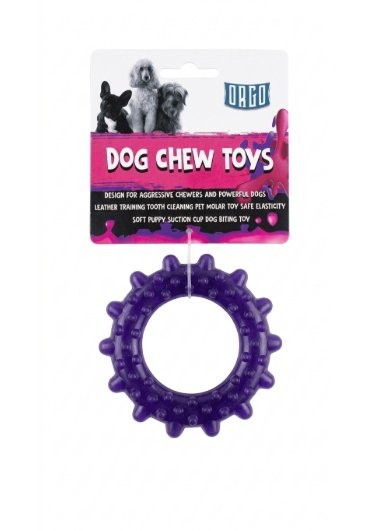 Orgo Spiky Ring Dog Chew Toy for Dental Care Purple
