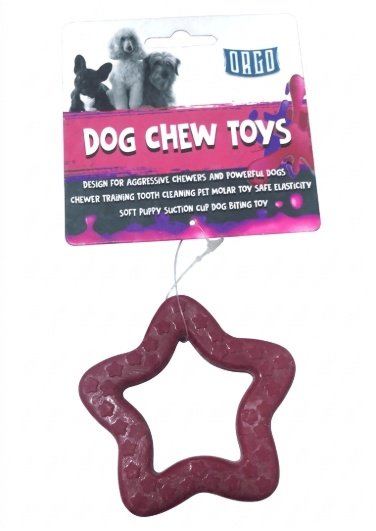 Orgo Star Shaped Dog Chew Toy for Dental Cleaning Burgundy