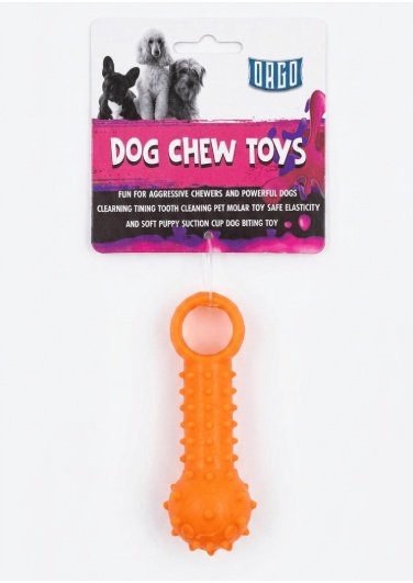 Orgo Textured Rubber Chew Toy for Dogs Orange