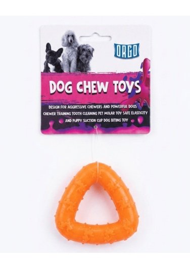 Orgo Triangle Durable Dog Molar Chew Toy Orange
