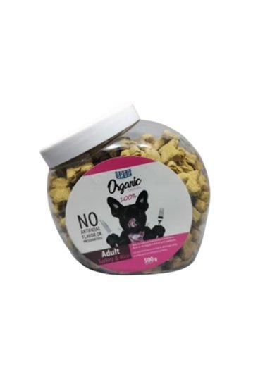 Orgo Biscuits Treats with Turkey and Rice for Adult Dogs 500 gr