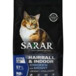 Sarar Hypoallergenic Hairball Control Dry Food with Chicken & Anchovy for Long Hair & Indoor Adult Cats 2KG